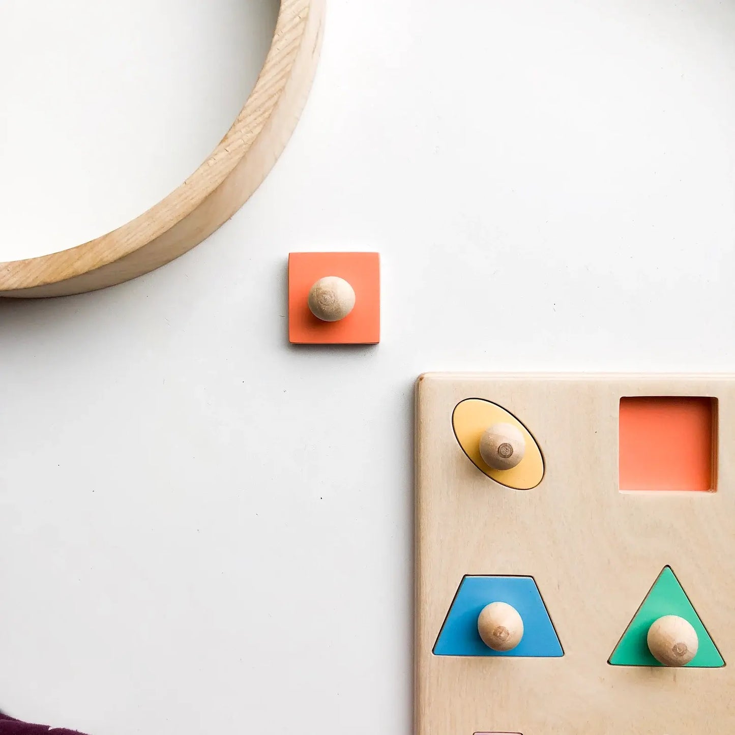 Geometric Shape Wooden Puzzle - Montessori Sorting Toy for Toddlers