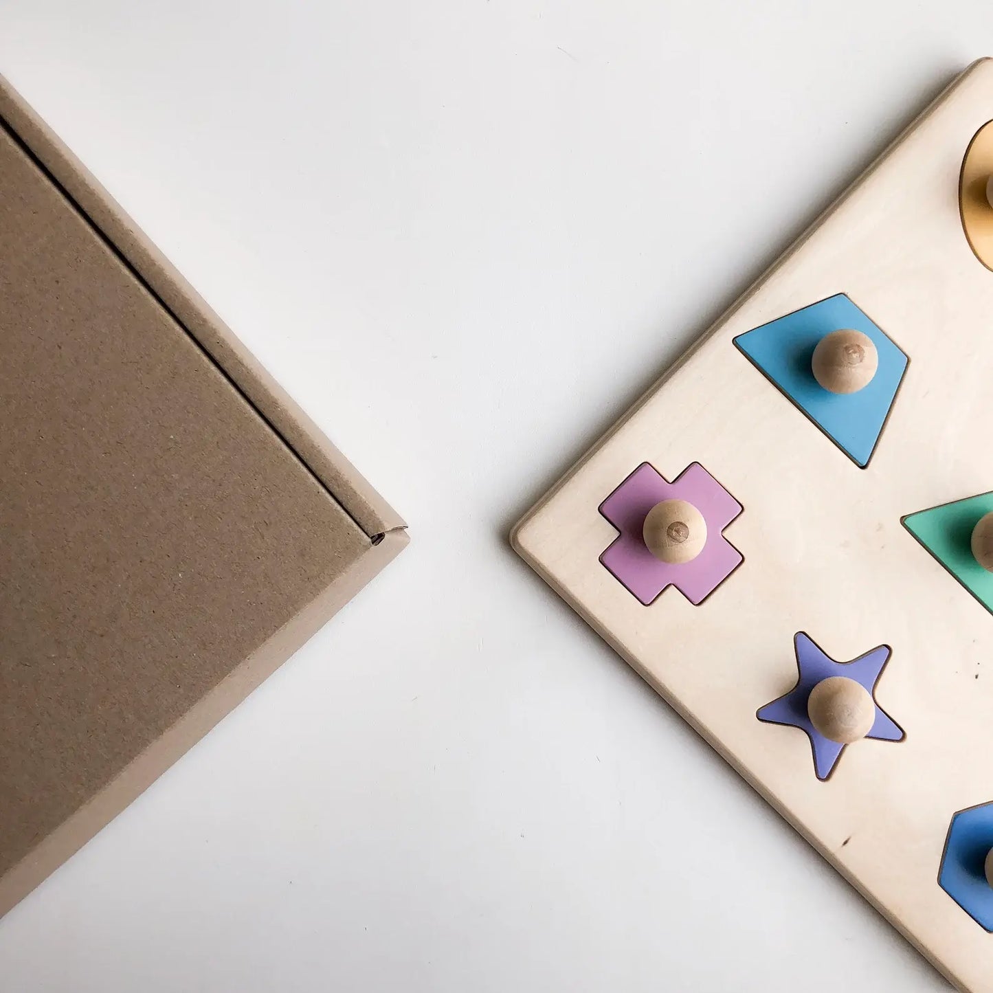 Geometric Shape Wooden Puzzle - Montessori Sorting Toy for Toddlers